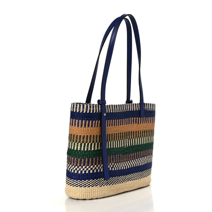 Loewe Raffia Small Square Basket Tote Bag Blue Multicolor 3 of 7