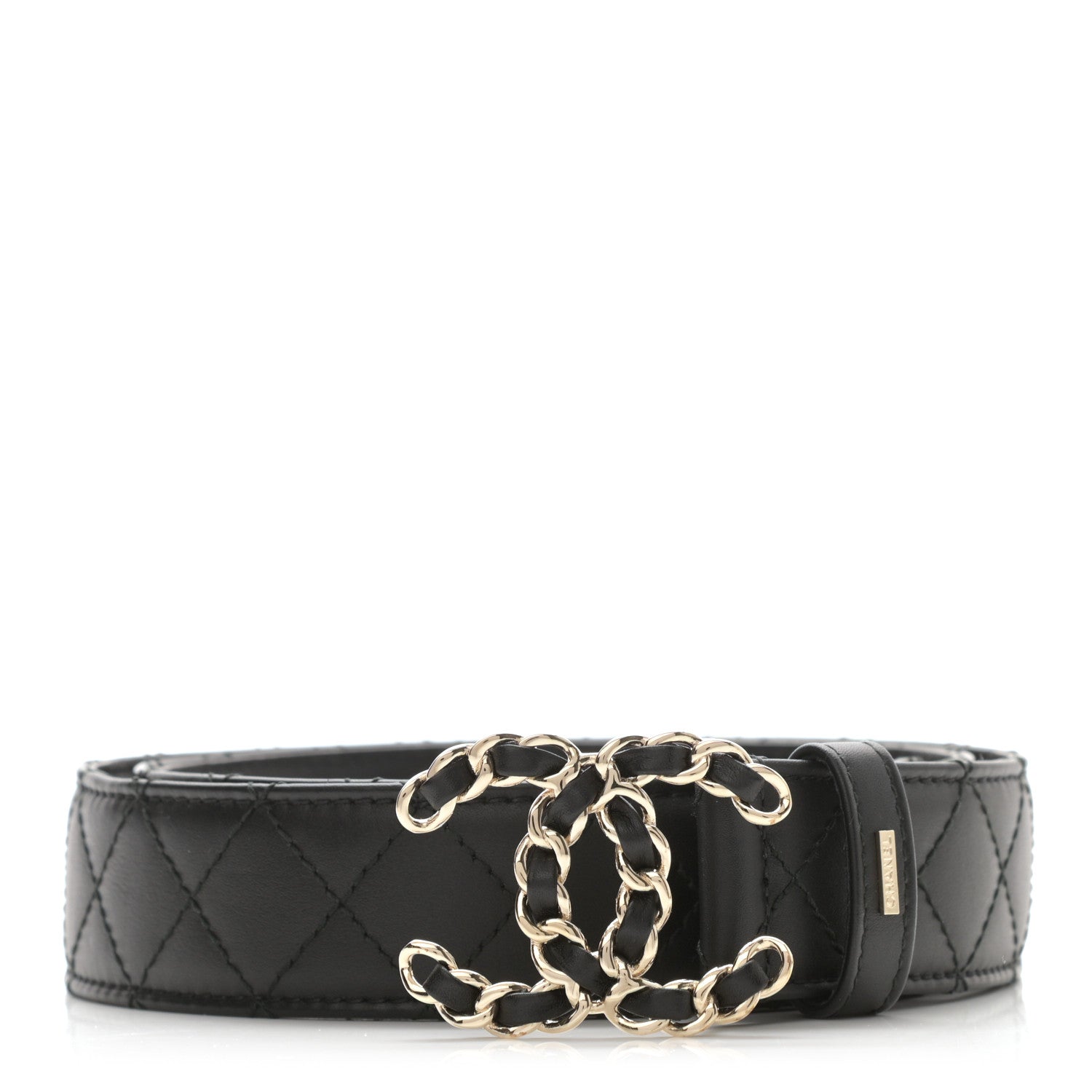 Chanel Lambskin Quilted CC Chain Belt 80 32 Black 1 of 8