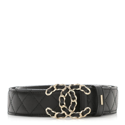 Chanel Lambskin Quilted CC Chain Belt 80 32 Black 1 of 8