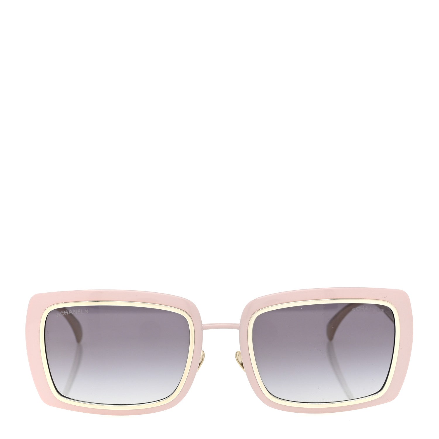 Chanel Metal Crystal CC Logo Rectangle Sunglasses A71707 Pale Pink 2 of 8