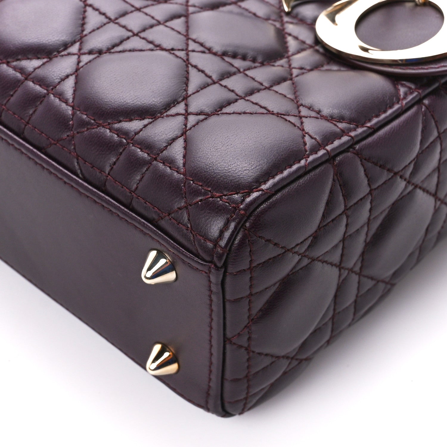 Christian Dior Lambskin Cannage Small Lucky Badges My Lady Dior Plum 11 of 12