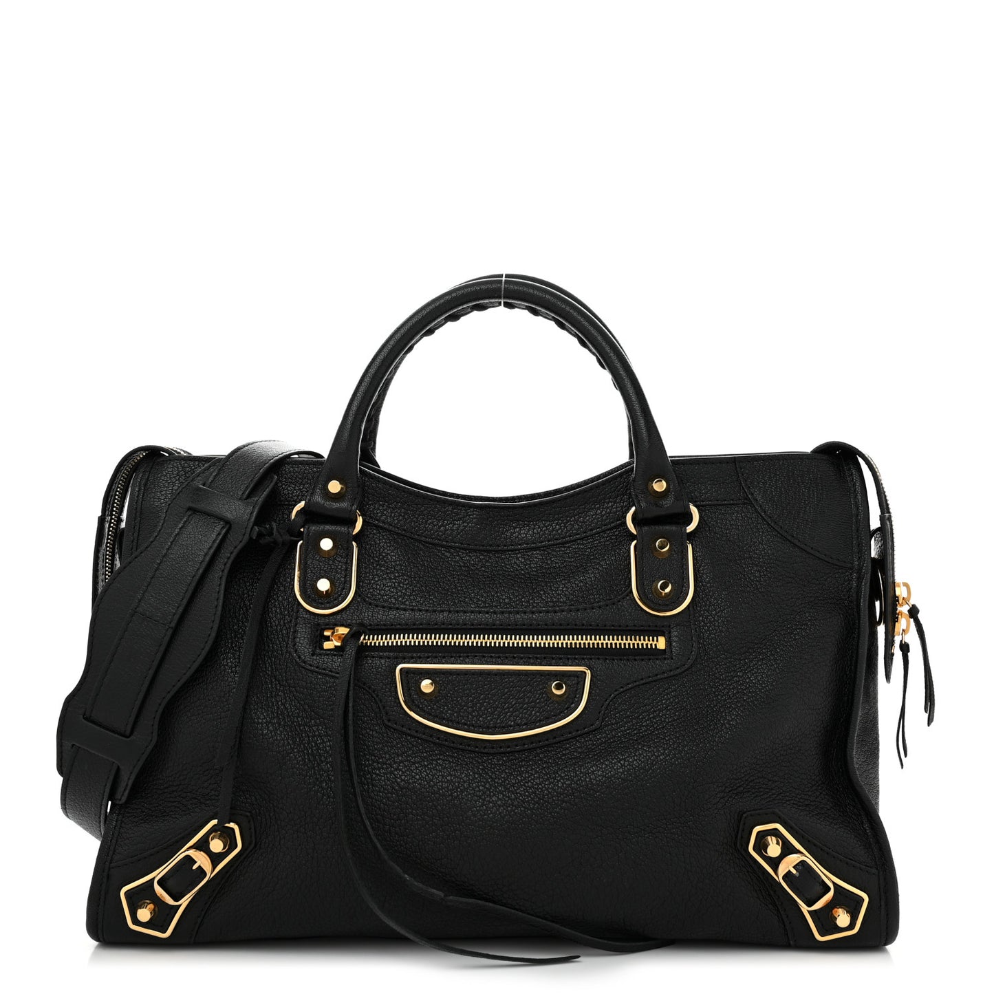 Chevre Gold Metallic Edge Hardware City Black