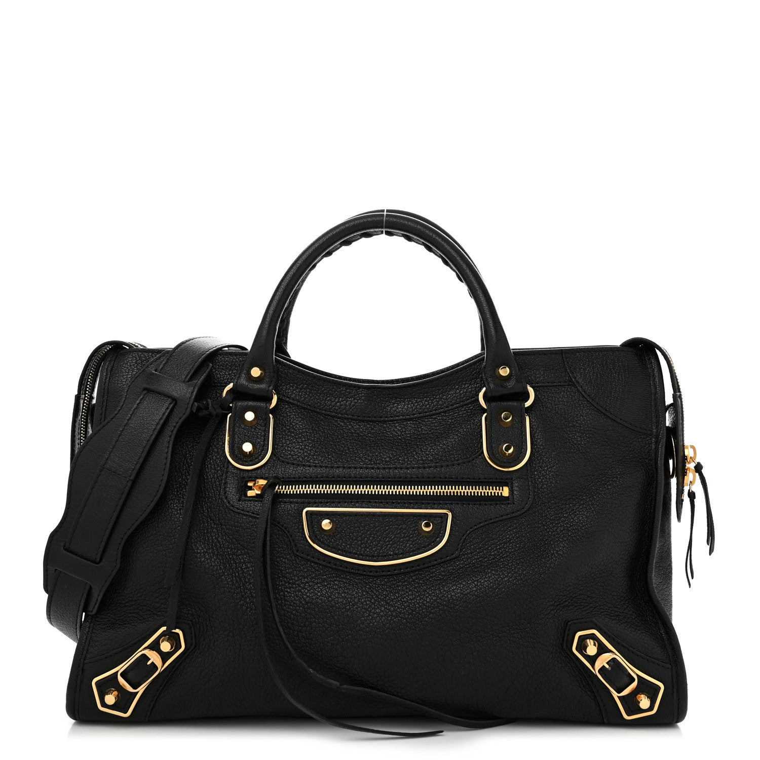 Balenciaga Chevre Gold Metallic Edge Hardware City Black 1 of 10