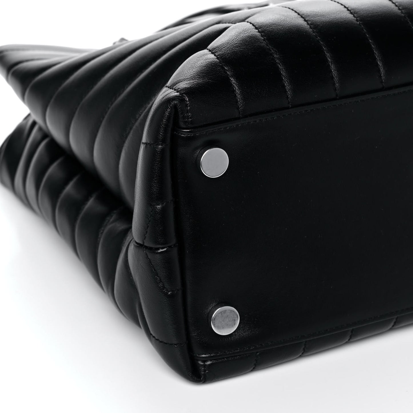 Calfskin Y Quilted Monogram Large Loulou Shopper Black