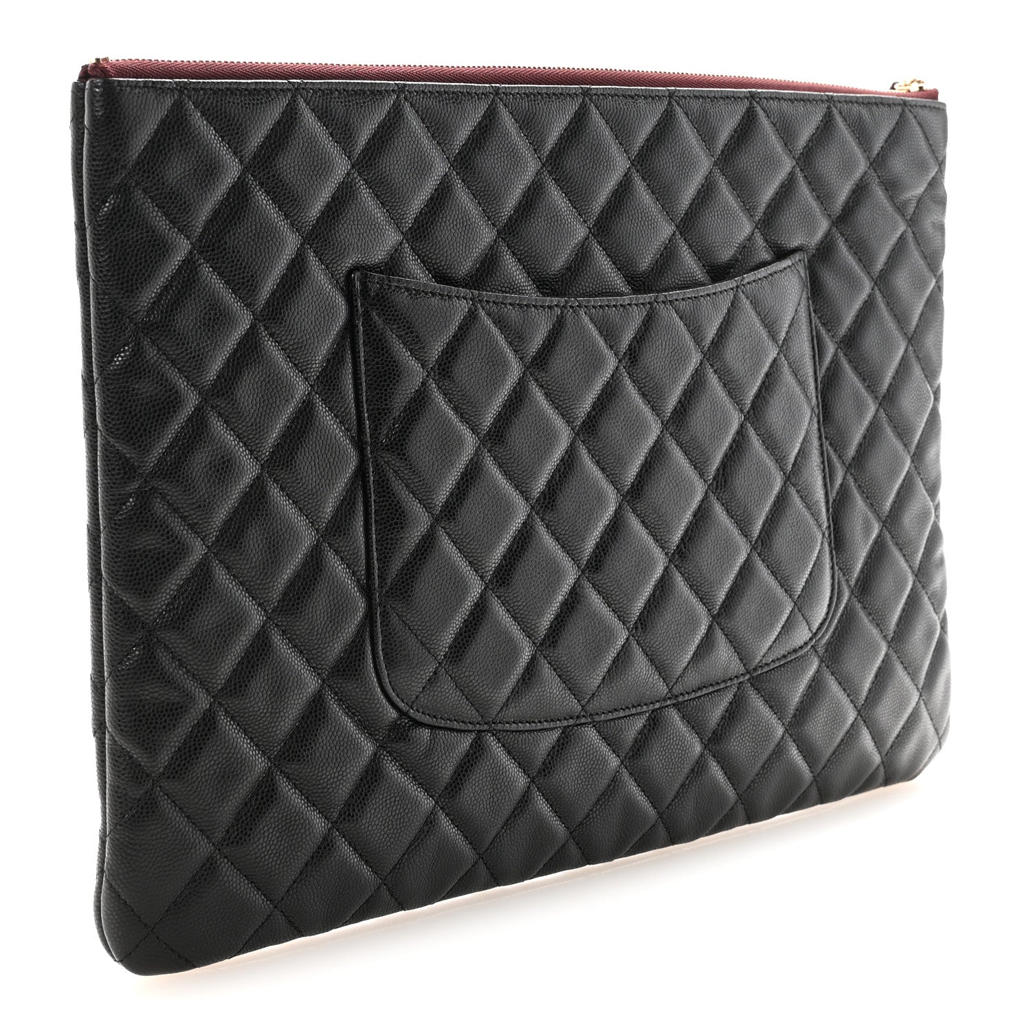 Chanel Caviar Quilted Large Cosmetic Case Black 3 of 8