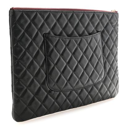 Chanel Caviar Quilted Large Cosmetic Case Black 3 of 8