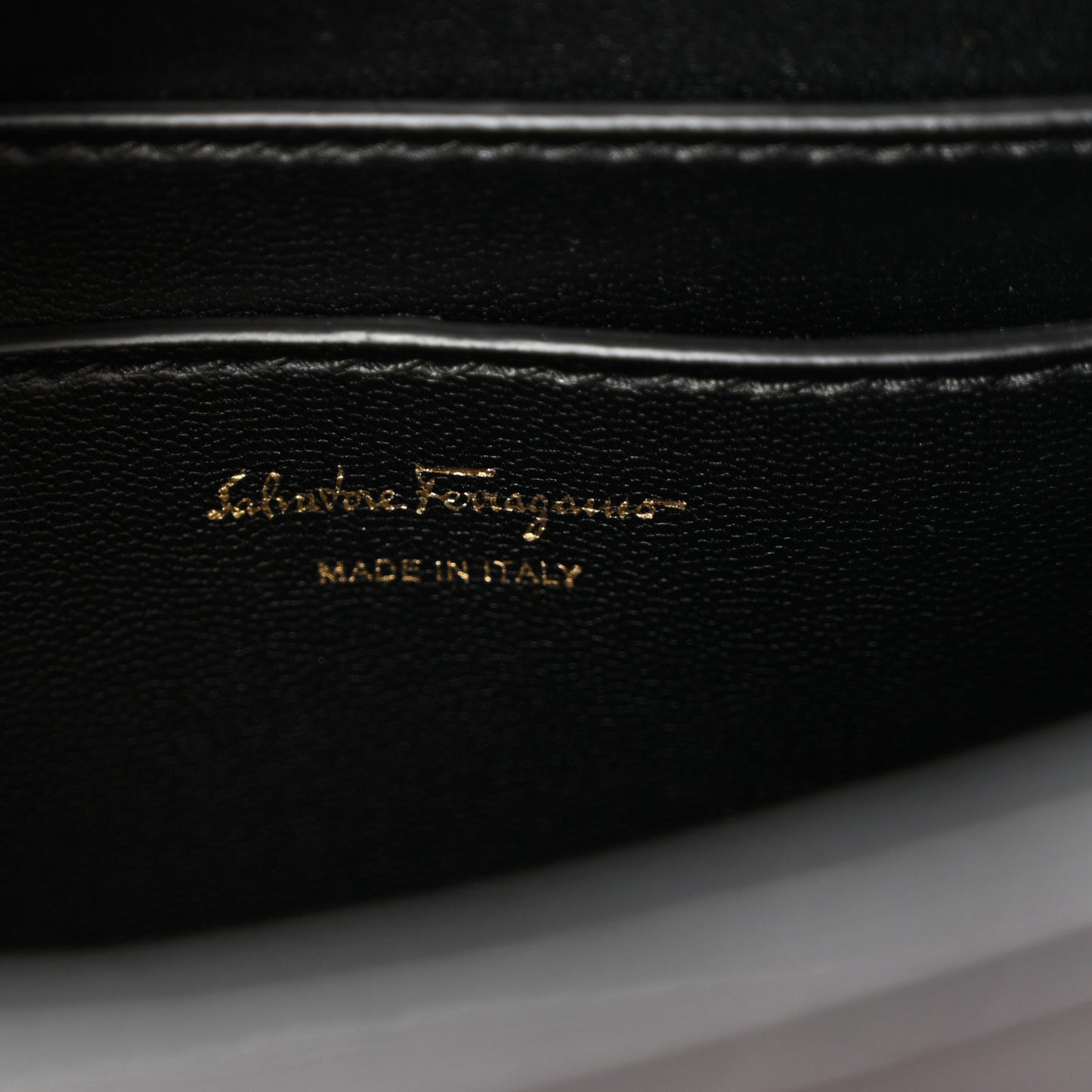 Calfskin Embossed Logo Plaque Gancini Tote Black