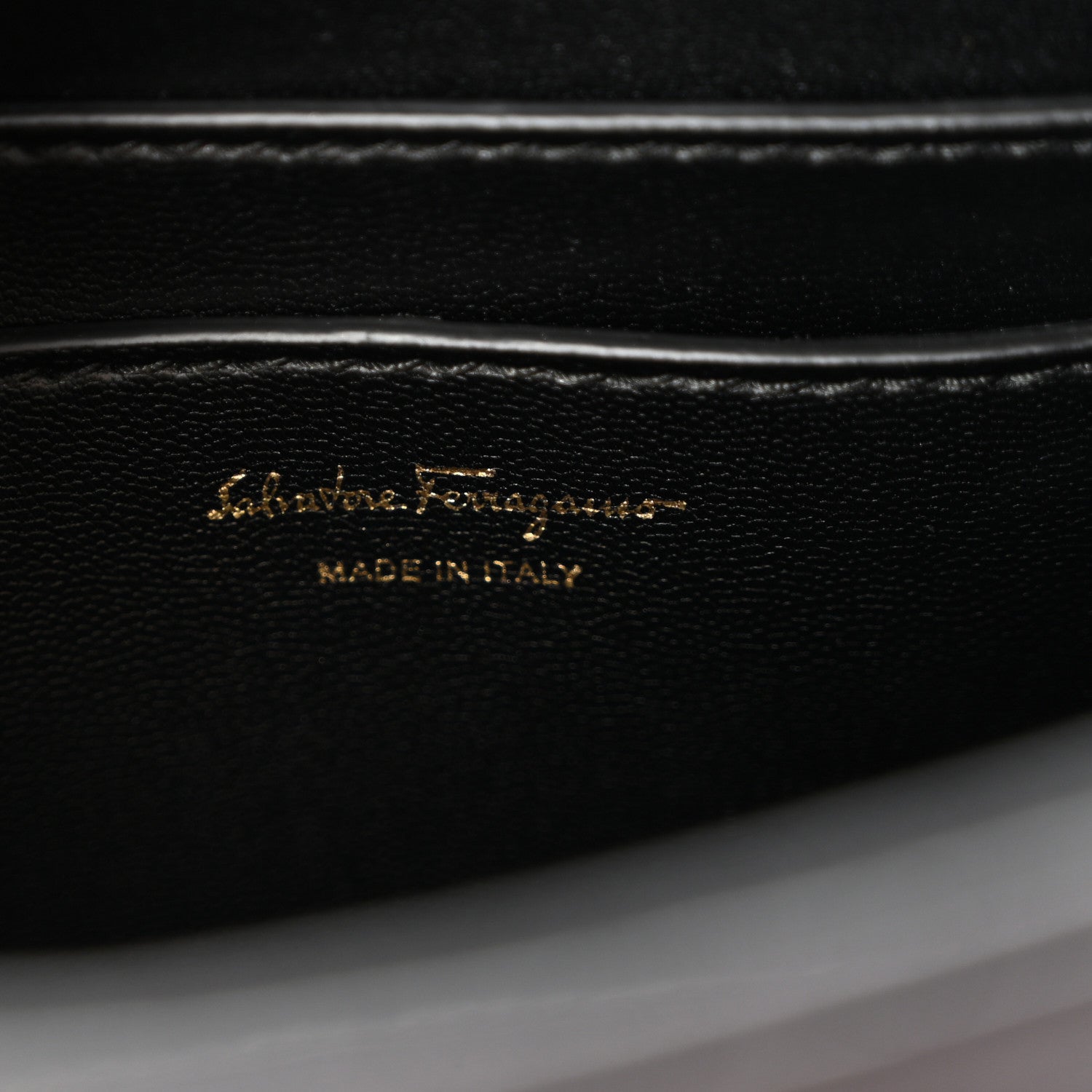 Salvatore Ferragamo Calfskin Embossed Logo Plaque Gancini Tote Black 6 of 9