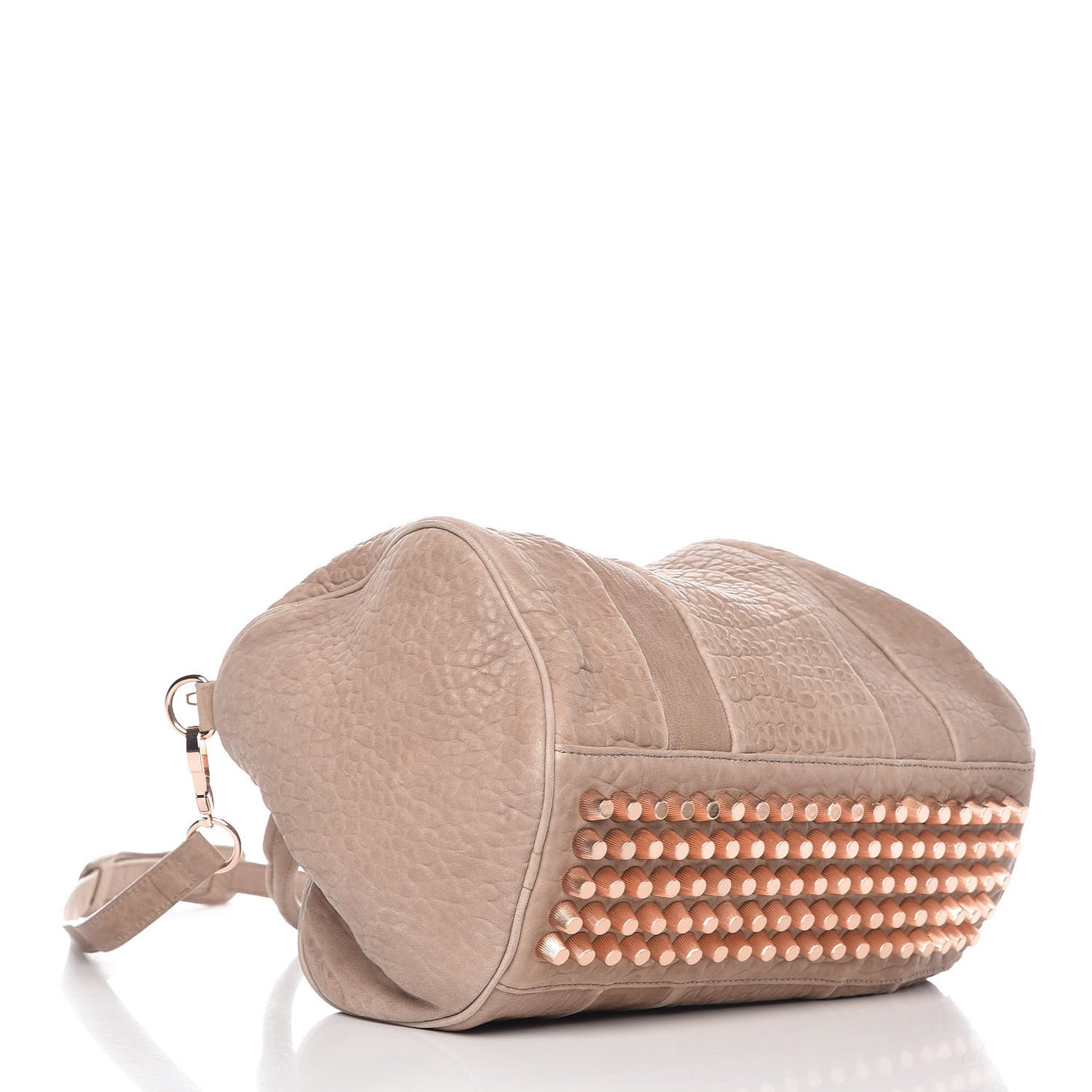 Pebbled Lambskin Rocco Latte Rose Gold Hardware