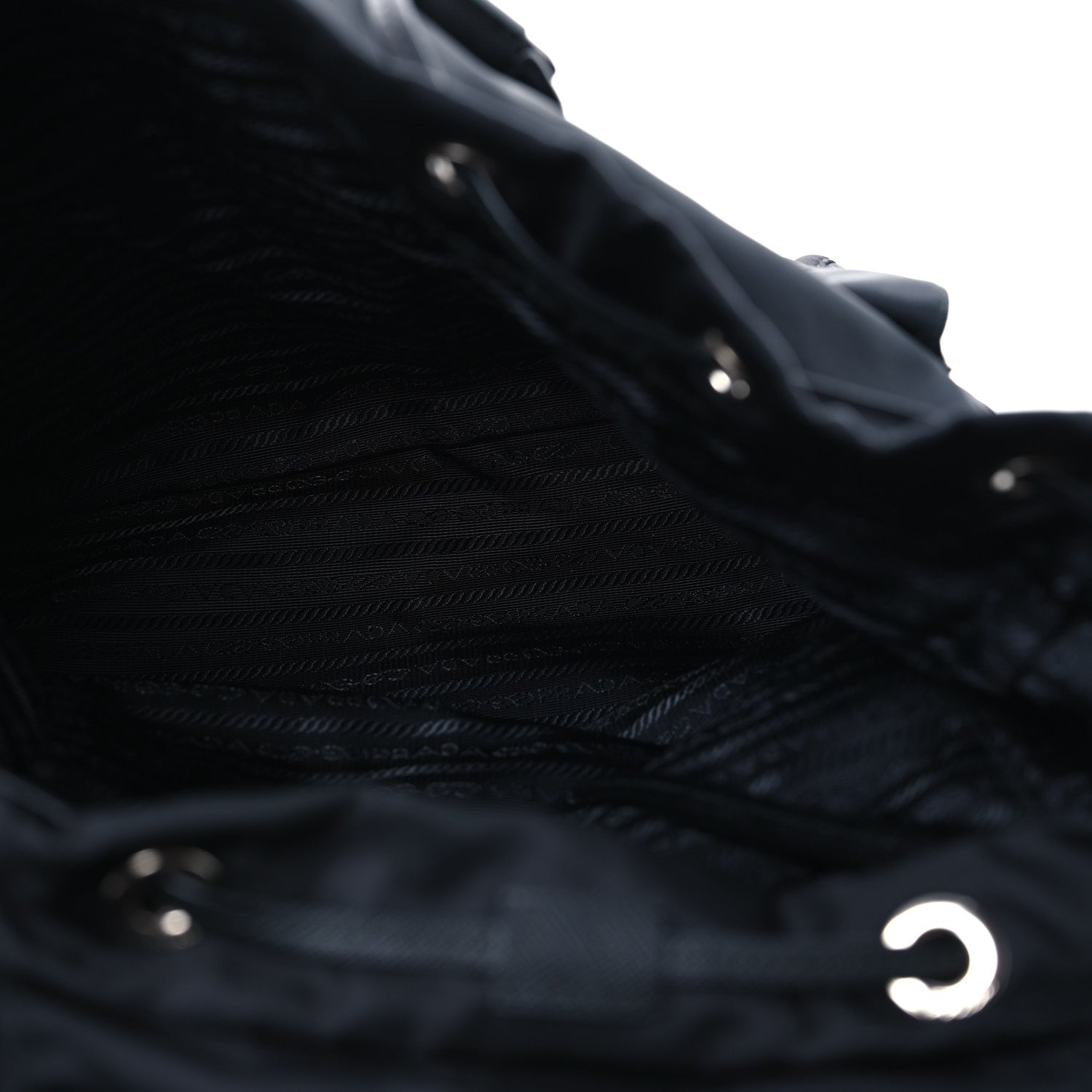 Prada Nylon New Vela Studded Backpack Black Verde 5 of 13