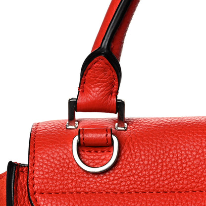 Celine Drummed Calfskin Suede Medium Trapeze Vermillion 14 of 17