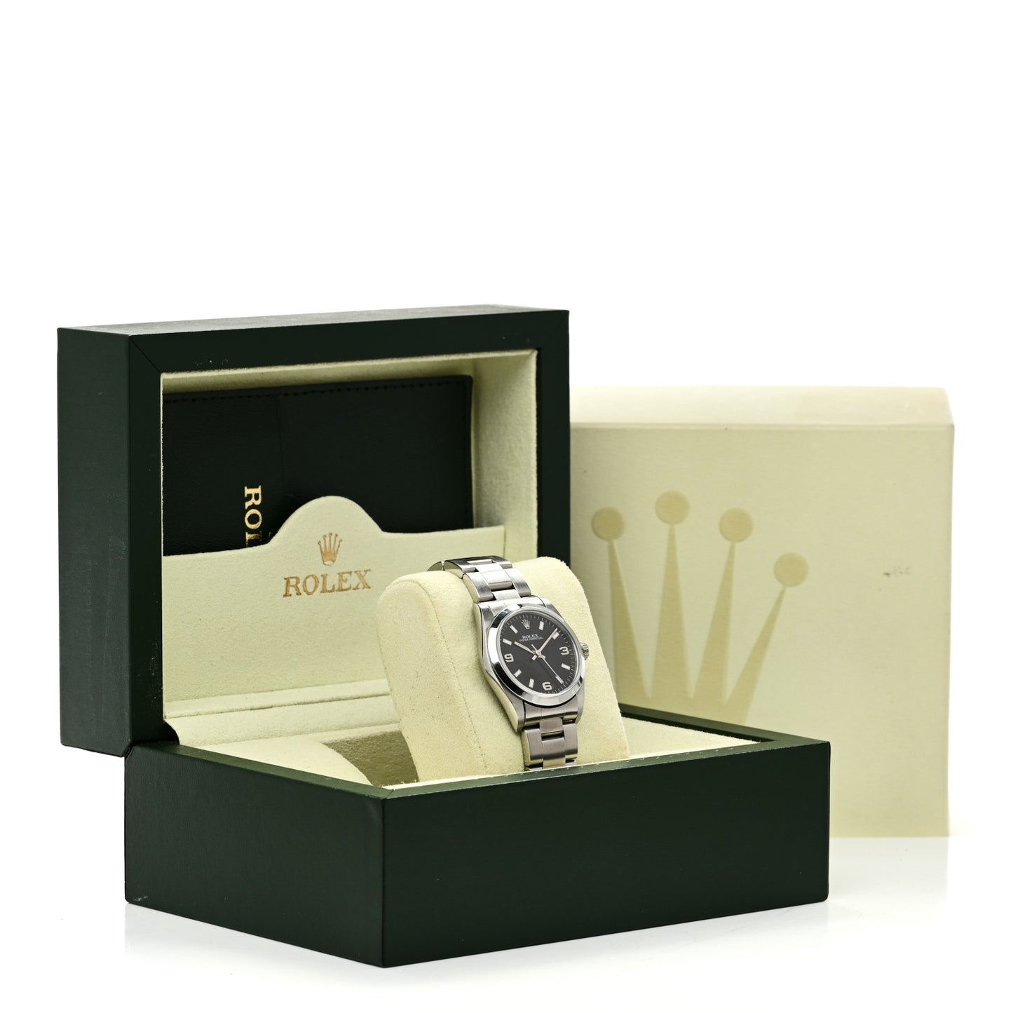 Stainless Steel 31mm Oyster Perpetual Watch Black 77080