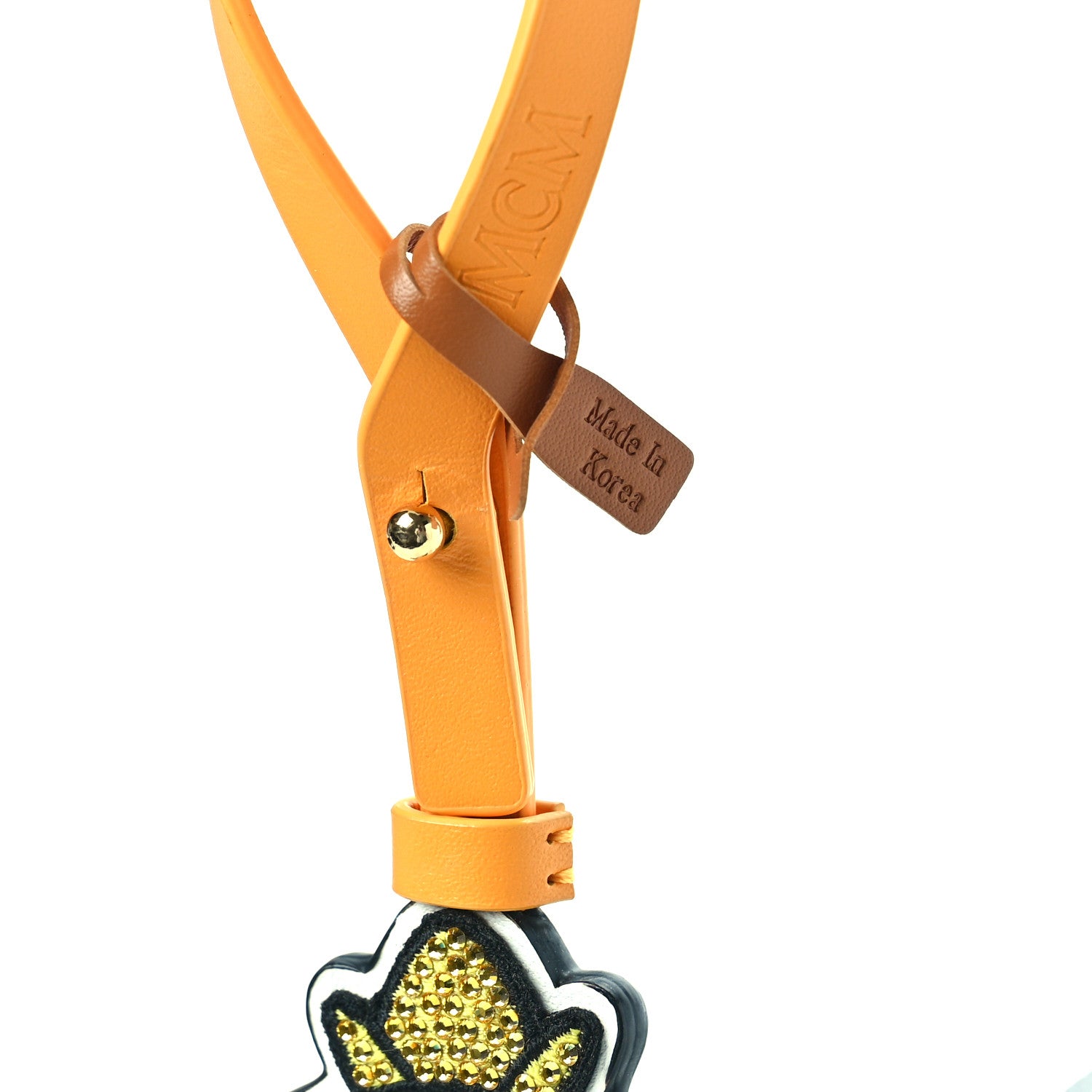 MCM X Eddie Kang Visetos Calfskin Crystal Embellished Bear Key Ring Multicolor 4 of 5
