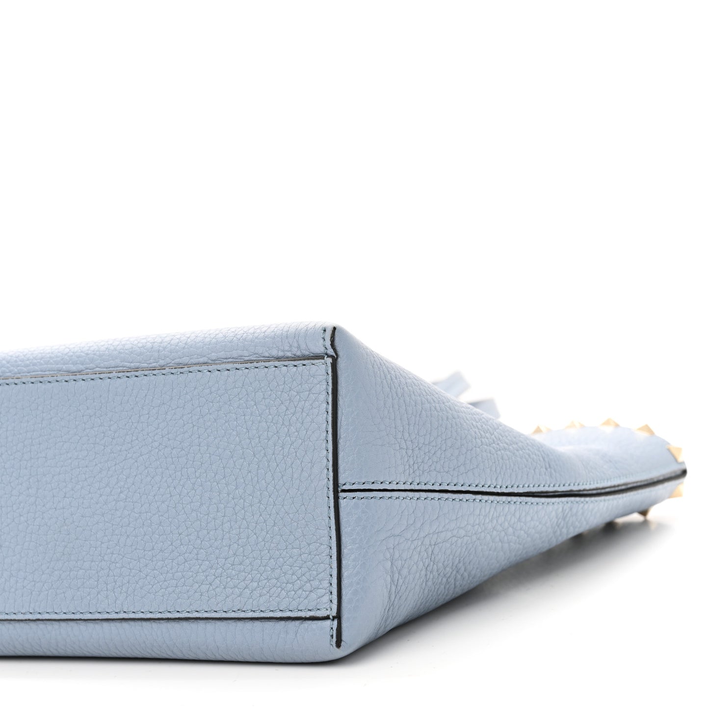 Grained Calfskin Small Rockstud Shoulder Tote Niagara