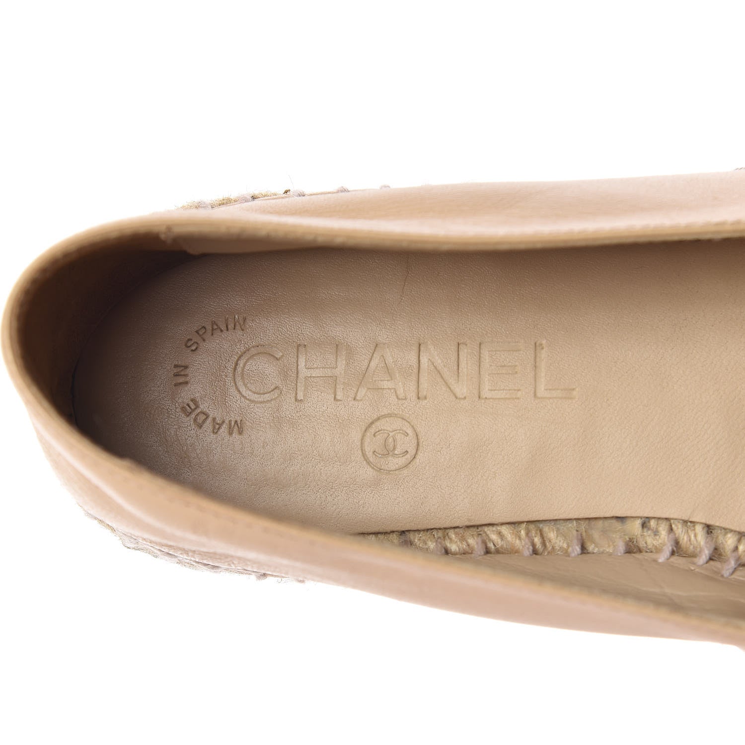 Chanel Lambskin CC Espadrilles 38 Beige Black 7 of 15