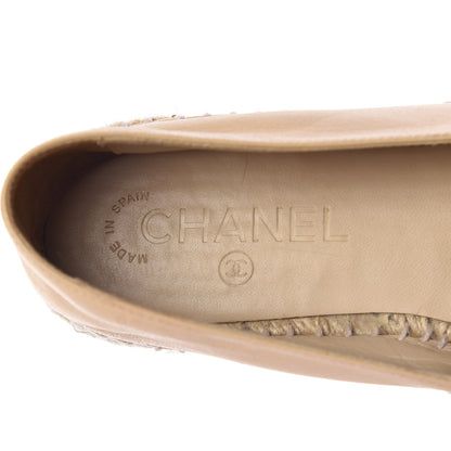 Chanel Lambskin CC Espadrilles 38 Beige Black 7 of 15