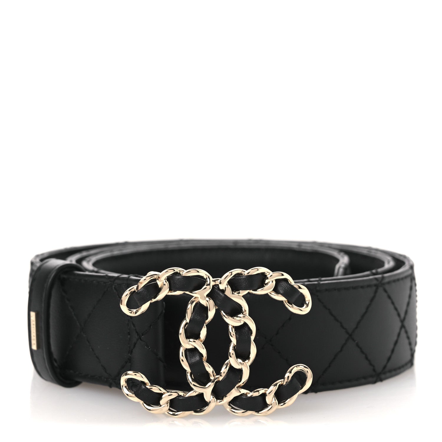 Chanel Lambskin Quilted CC Chain Belt 85 34 Black 1 of 7