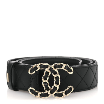 Chanel Lambskin Quilted CC Chain Belt 85 34 Black 1 of 7