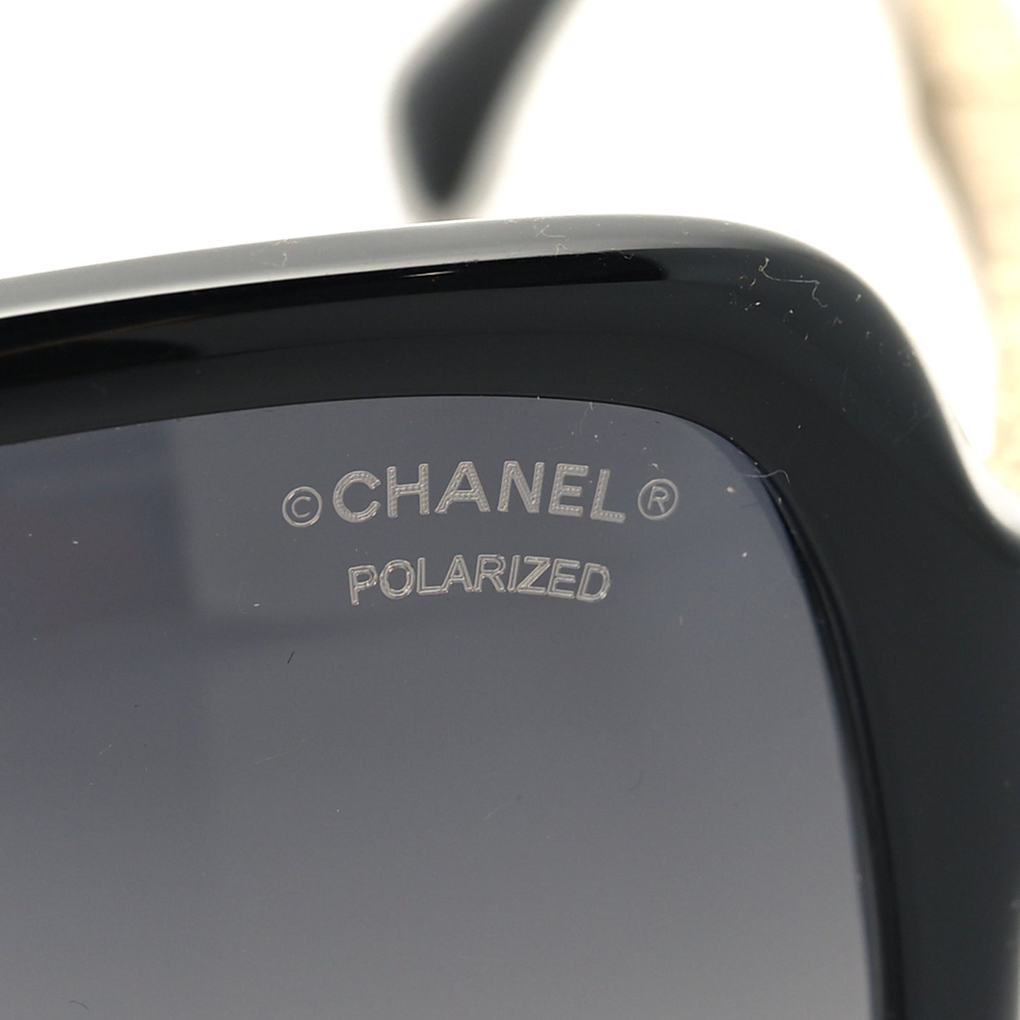 Crystal Baguette Polarized Square Sunglasses 5308-B Black