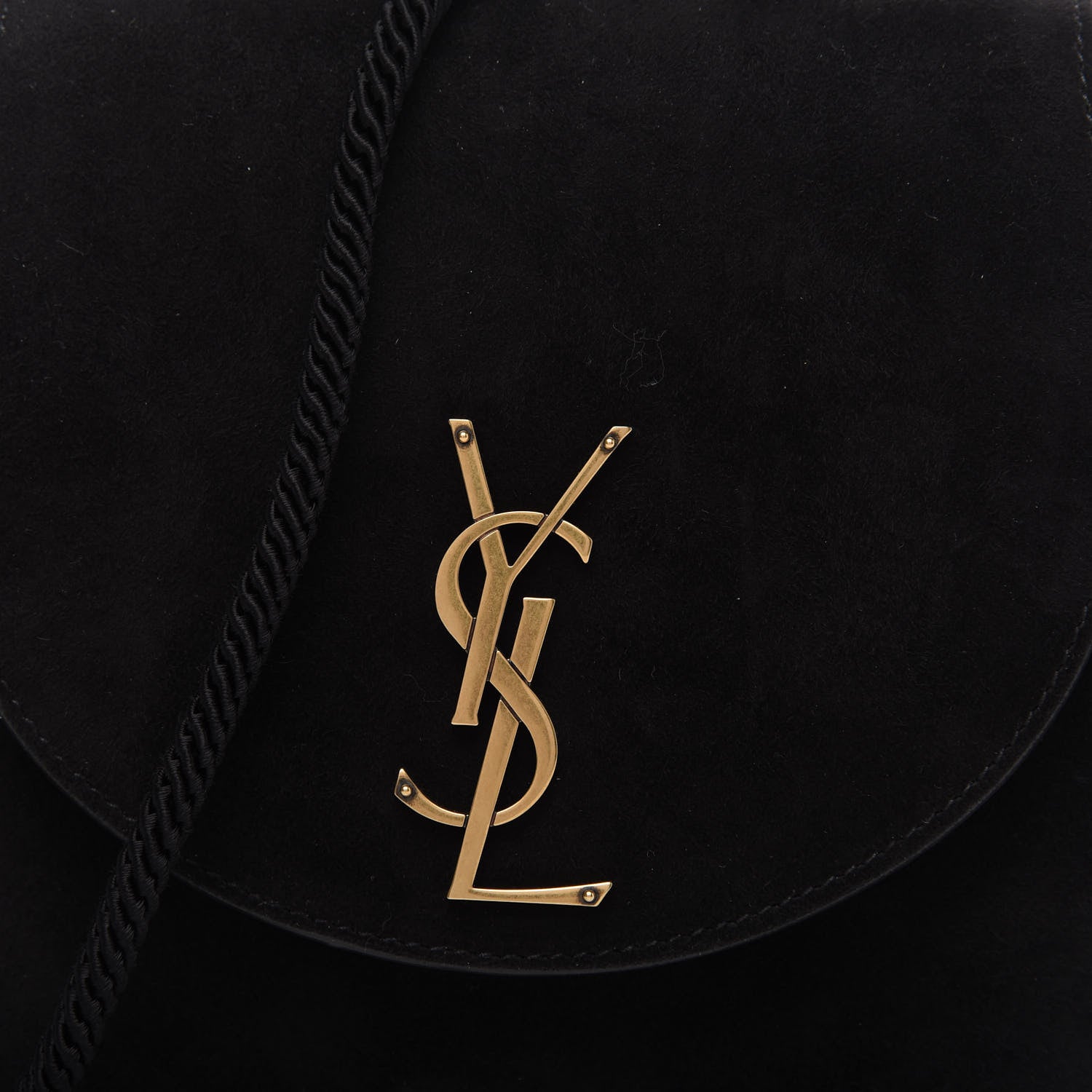 Saint Laurent Suede Tassel Demie Lune Minaudiere Black 9 of 9