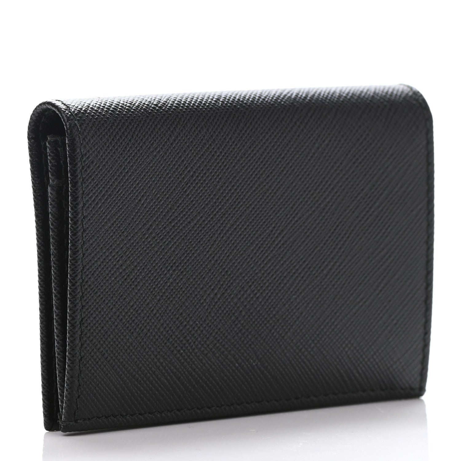 Prada Saffiano Metal Bi-Fold Wallet Black 2 of 4