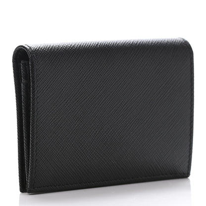 Prada Saffiano Metal Bi-Fold Wallet Black 2 of 4