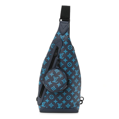 Louis Vuitton Monogram Shadow Duo Slingbag Navy River Blue 1 of 9