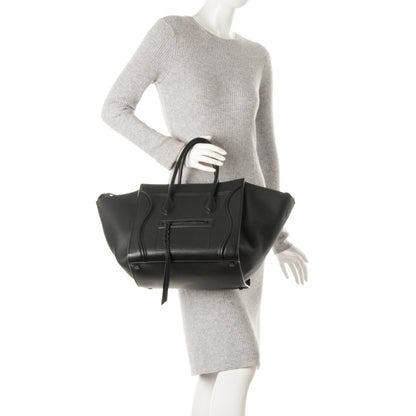 Celine Supple Calfskin Medium Phantom Luggage Black 2 of 7