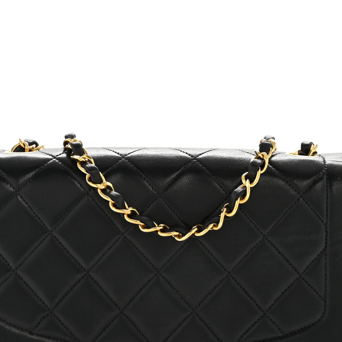 Lambskin Quilted Medium Single Flap Black