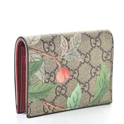 Gucci GG Supreme Monogram Tian Card Case Beige Multicolor Red 3 of 8
