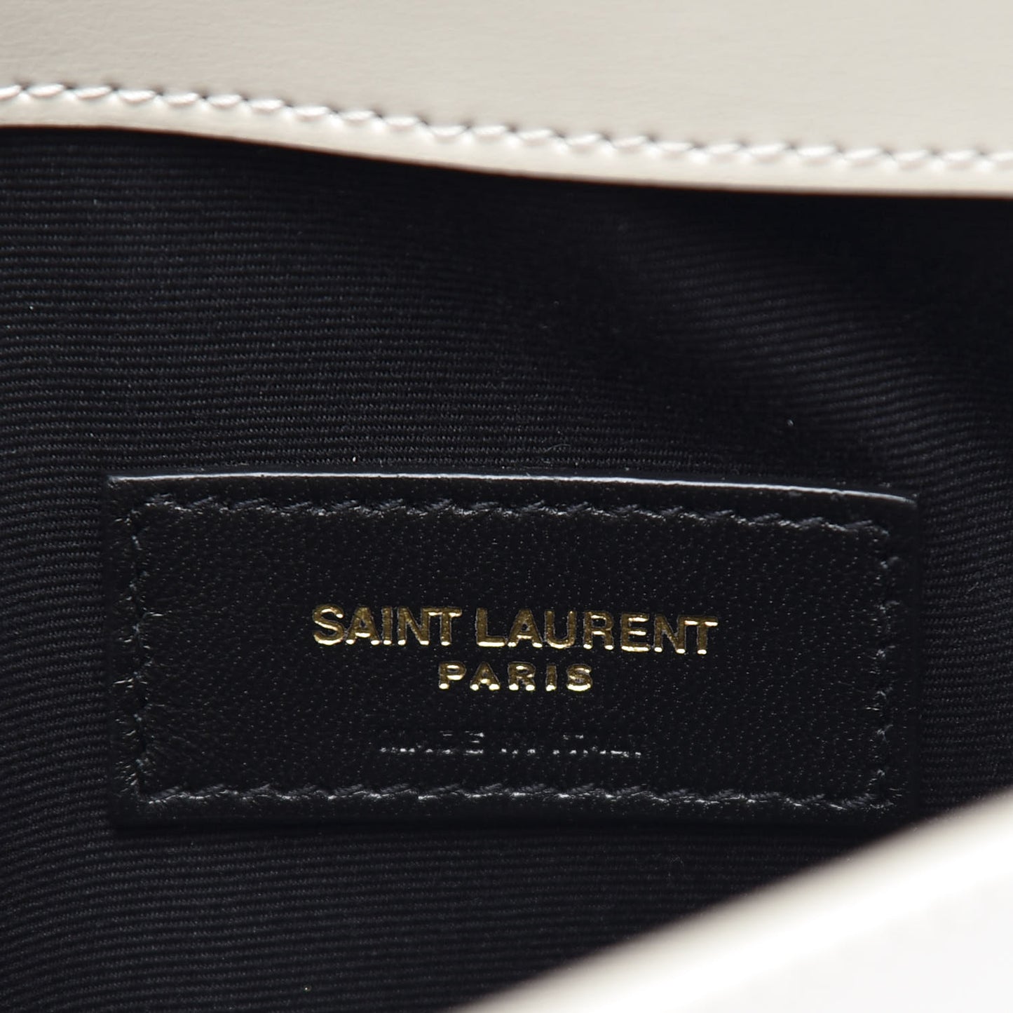 Smooth Shiny Calfskin Uptown Pouch Crema Soft