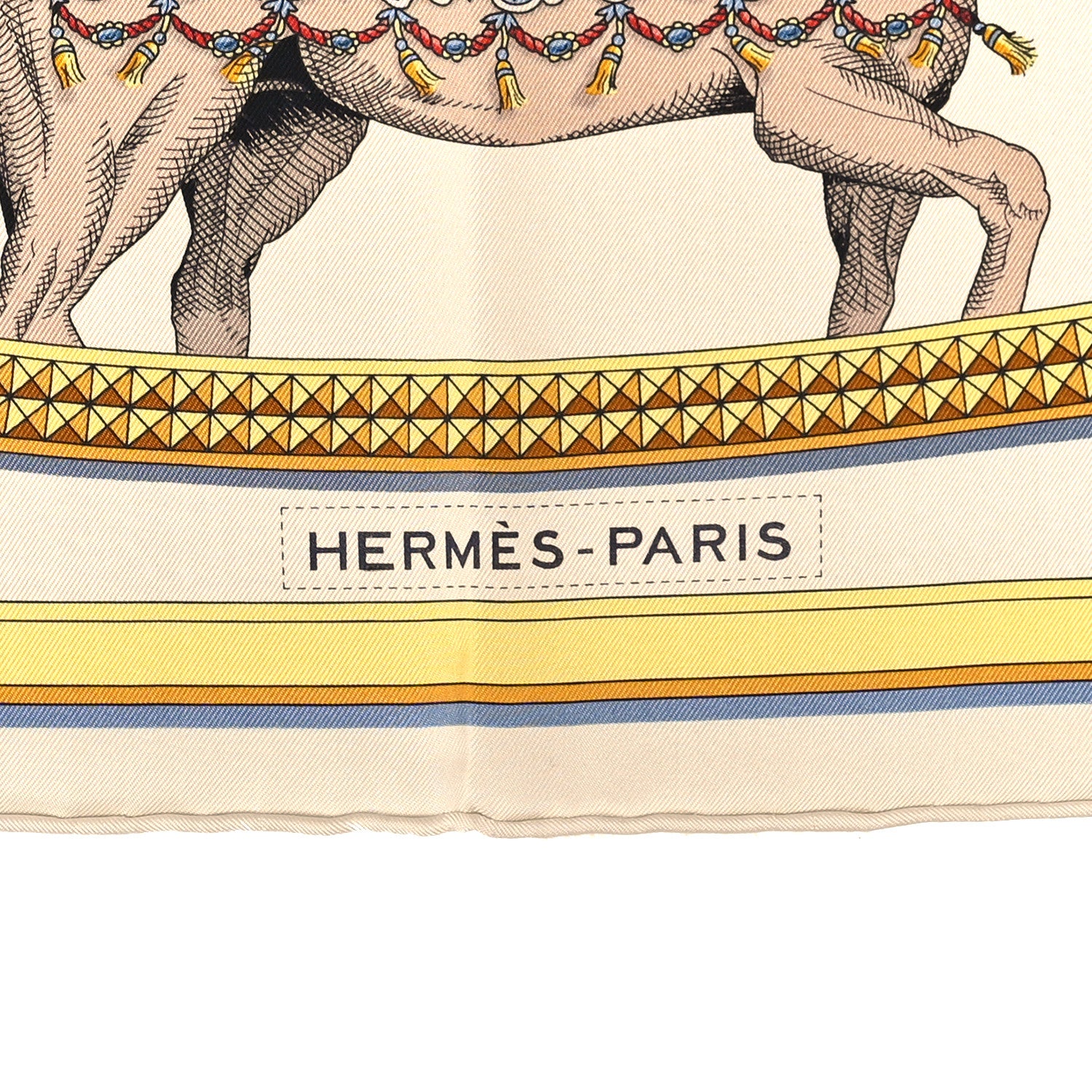 Hermes Silk Grand Apparat Forever Scarf 90 Creme Gold Multicolore 3 of 3