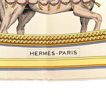 Hermes Silk Grand Apparat Forever Scarf 90 Creme Gold Multicolore 3 of 3