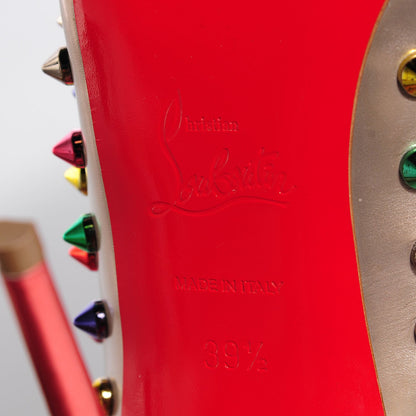 Christian Louboutin Specchio Calfskin Follies Spikes 120 Pumps 39.5 Beige Multicolor 6 of 6