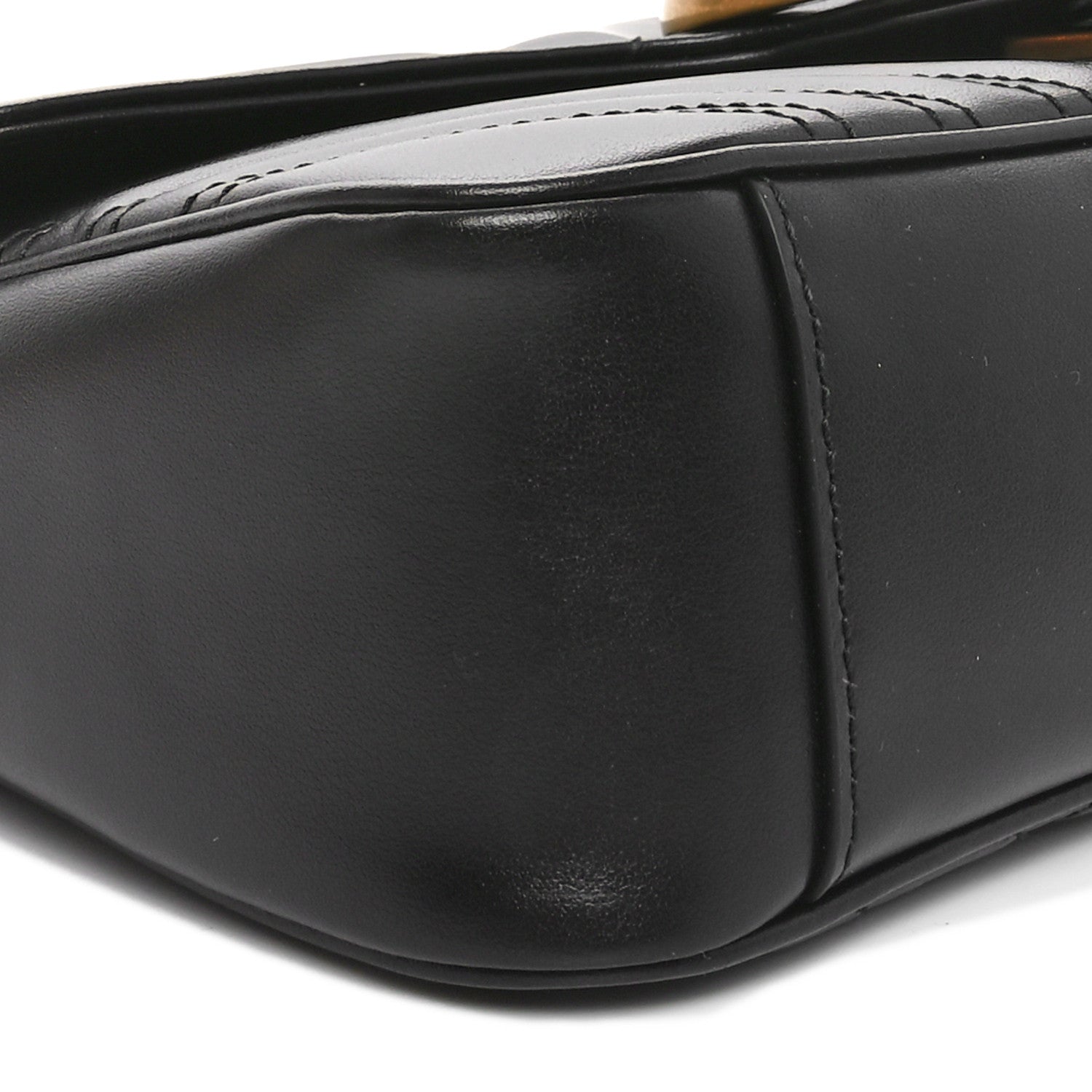 Gucci Calfskin Matelasse Small GG Marmont Shoulder Bag Black 10 of 11