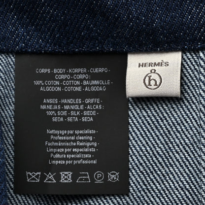 Hermes Denim Silk Petit H Ties Tote Bag 6 of 10