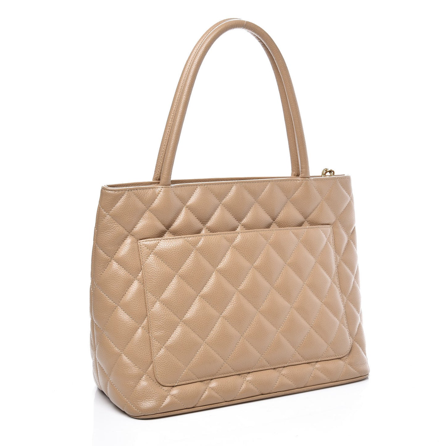 Caviar Quilted Medallion Tote Beige