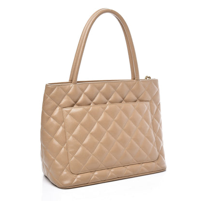 Chanel Caviar Quilted Medallion Tote Beige 2 of 10