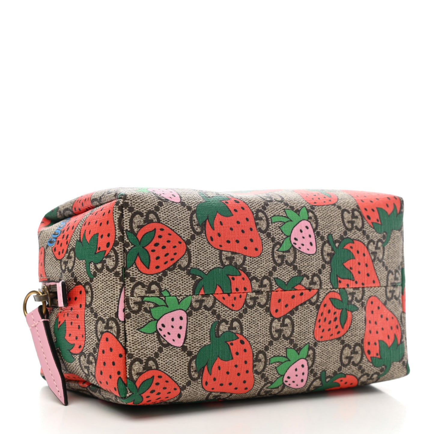 GG Supreme Monogram Strawberry Cosmetic Case