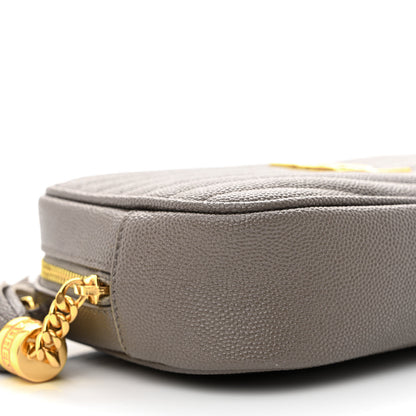 Saint Laurent Grain De Poudre Matelasse Monogram Mini Lou Camera Bag Fog 9 of 10