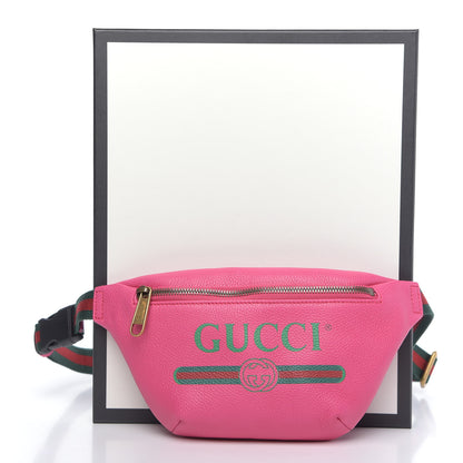 Gucci Grained Calfskin Small Logo Belt Bag Box Pink Green 11 of 11