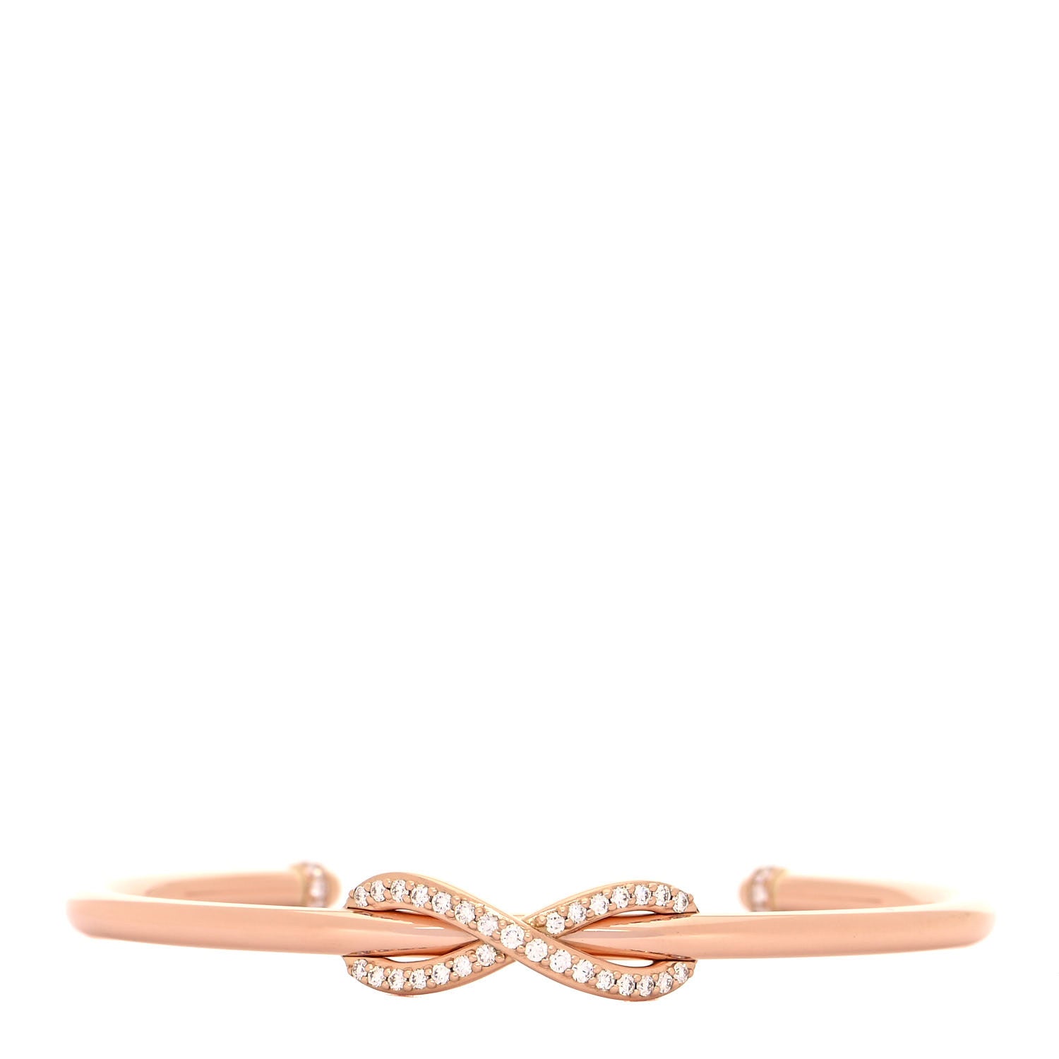 Tiffany 18K Rose Gold Diamond Infinity Cuff Bracelet 1 of 5
