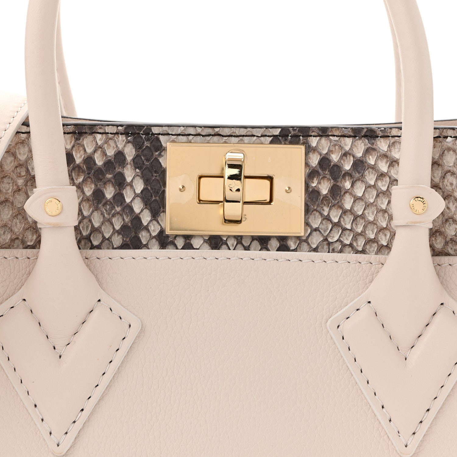 Louis Vuitton Calfskin Karung Snakeskin Mahina On My Side PM Quartz White 7 of 14