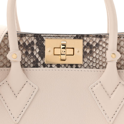 Louis Vuitton Calfskin Karung Snakeskin Mahina On My Side PM Quartz White 7 of 14