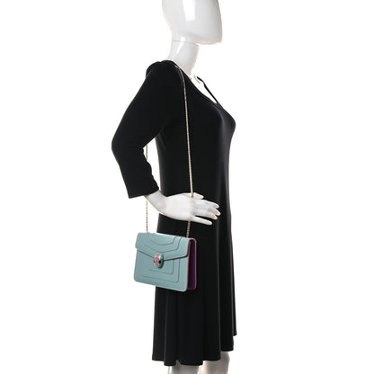 Bulgari Calfskin Serpenti Forever Crossbody Bag Light Blue 2 of 12