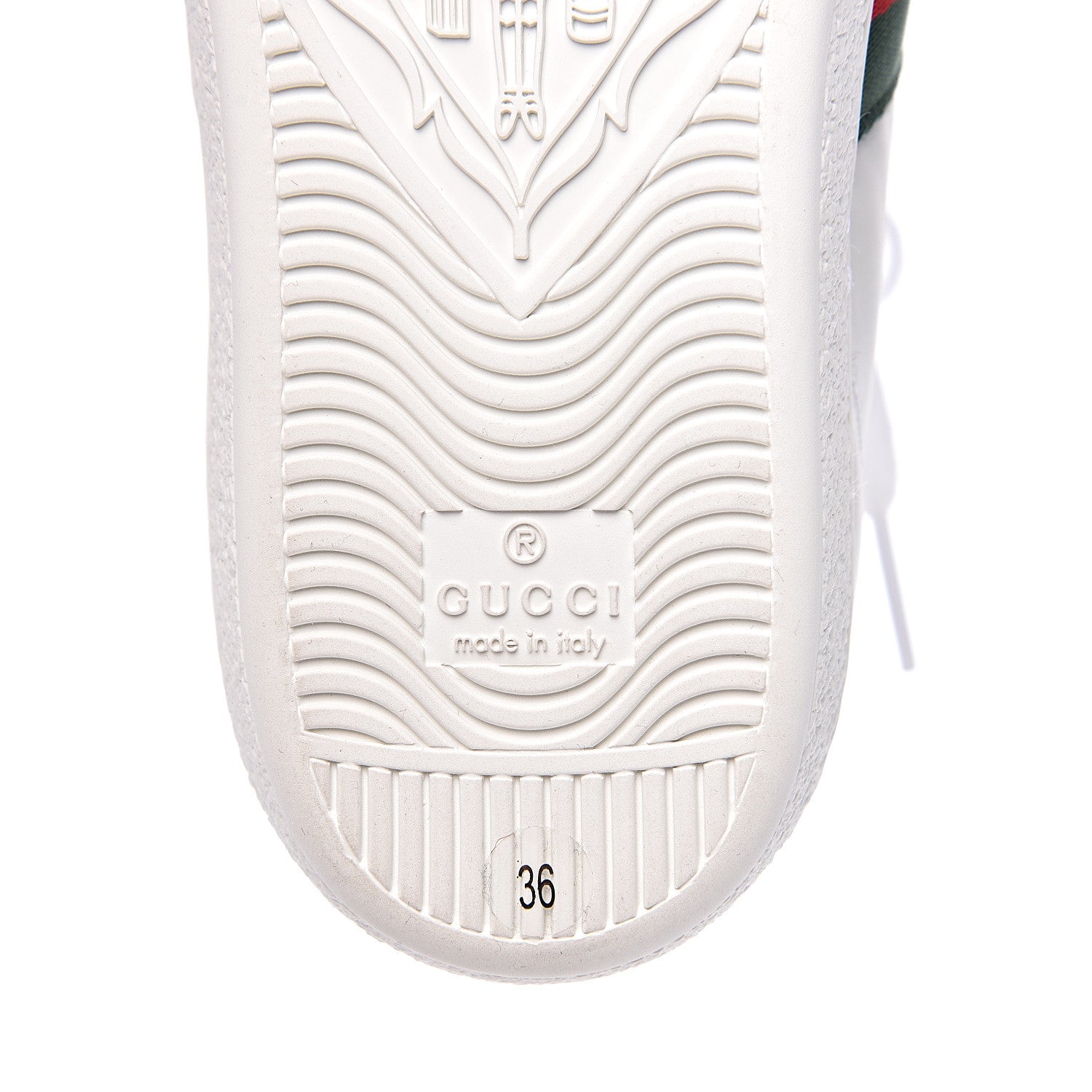 Gucci Calfskin Ayers Bee Embroidered Womens Ace Sneakers 36 White Green 8 of 9