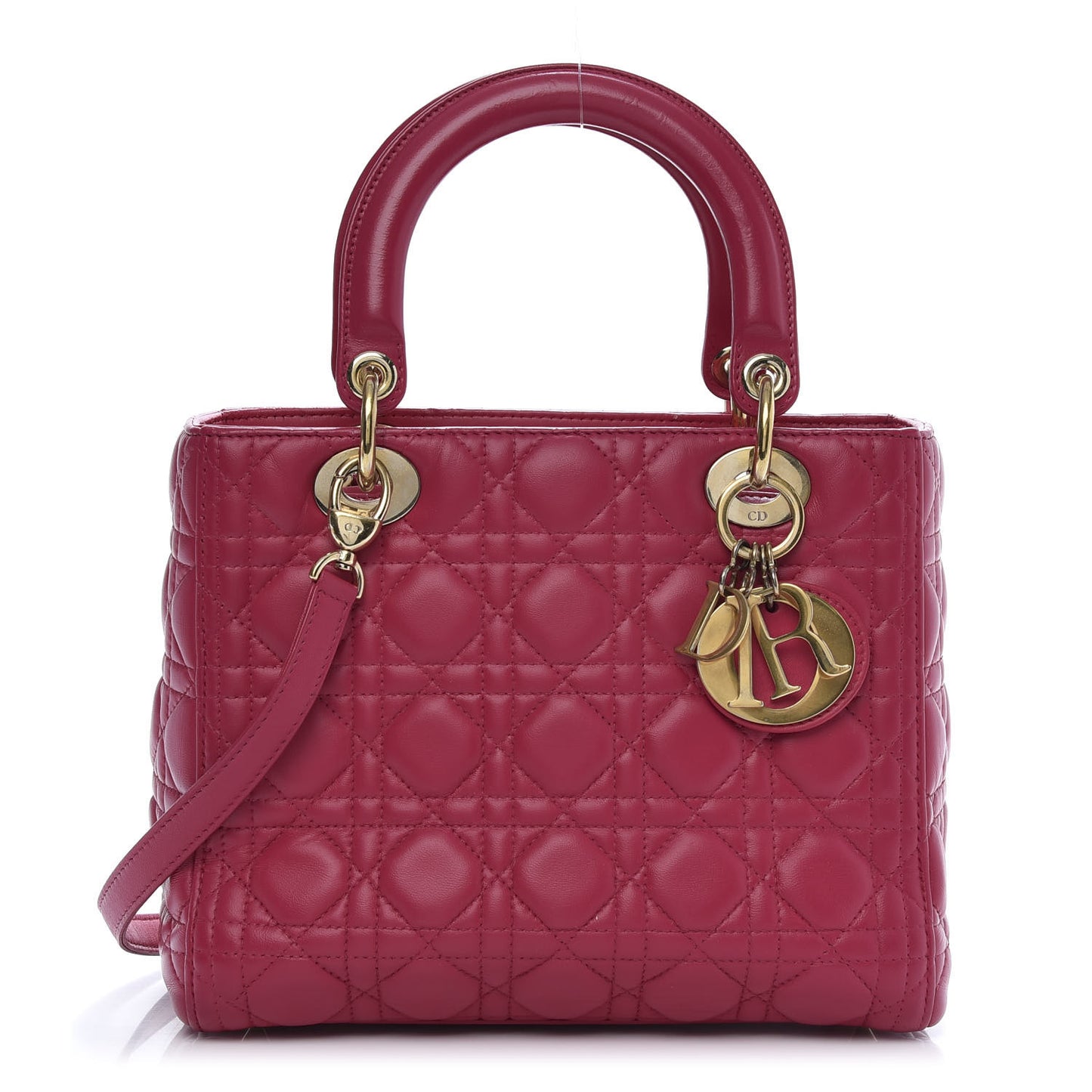 Lambskin Cannage Medium Lady Dior Pink