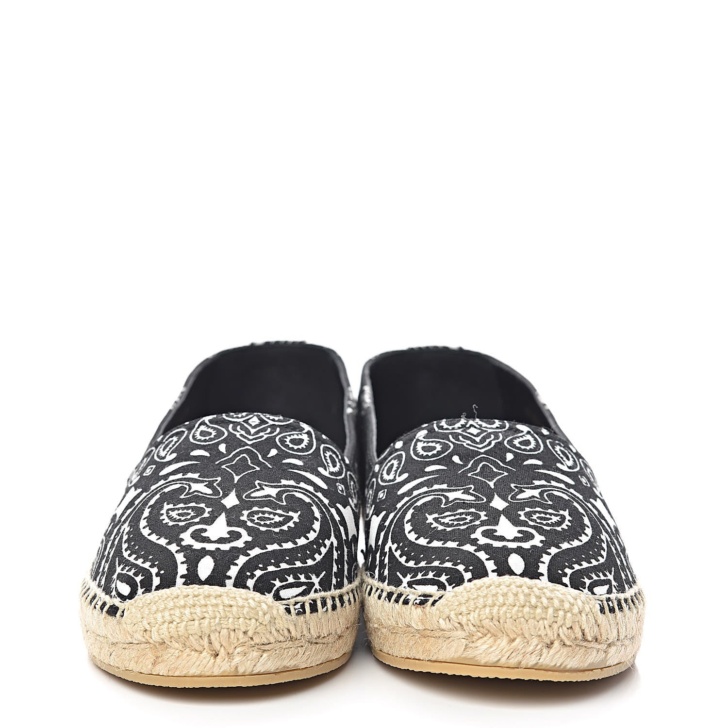 Saint Laurent Bandana Print Canvas Espadrilles 36 Black 3 of 10