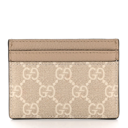 Gucci GG Supreme Monogram Textured Dollar Calfskin Web Ophidia Card Holder Beige Mystic White Oatmeal 3 of 9