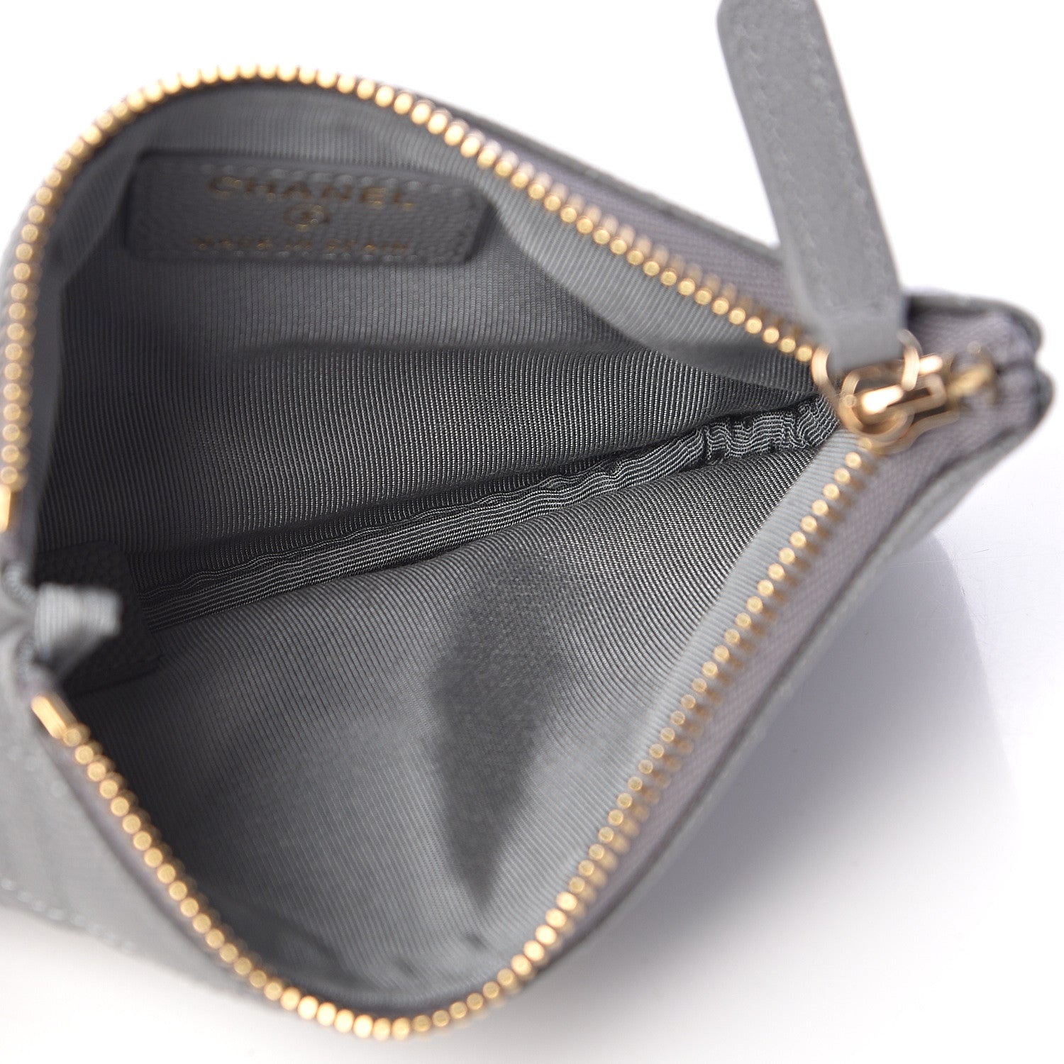 Chanel Caviar Quilted Small Cosmetic Case Grey 5 of 8
